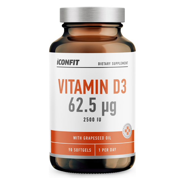 ICONFIT Витамин D3 2500 IU (62.5 µg, 90 капсули)